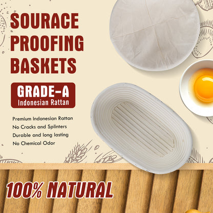 SOURACE™ | Sourdough Starter Kit,10 Inch Round & 9 Inch Oval Sourdough Bread Basket Set