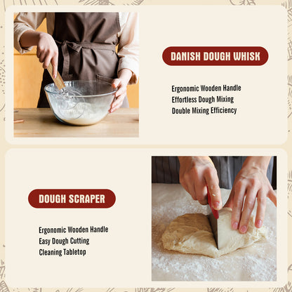 SOURACE™ | Sourdough Starter Kit,10 Inch Round & 9 Inch Oval Sourdough Bread Basket Set
